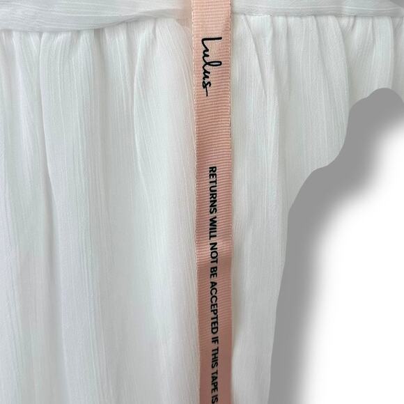 Lulus Bridal NWOT Enchant My Love White V-Neck Sheer Long Sleeve Maxi Dress XXL - Picture 10 of 12